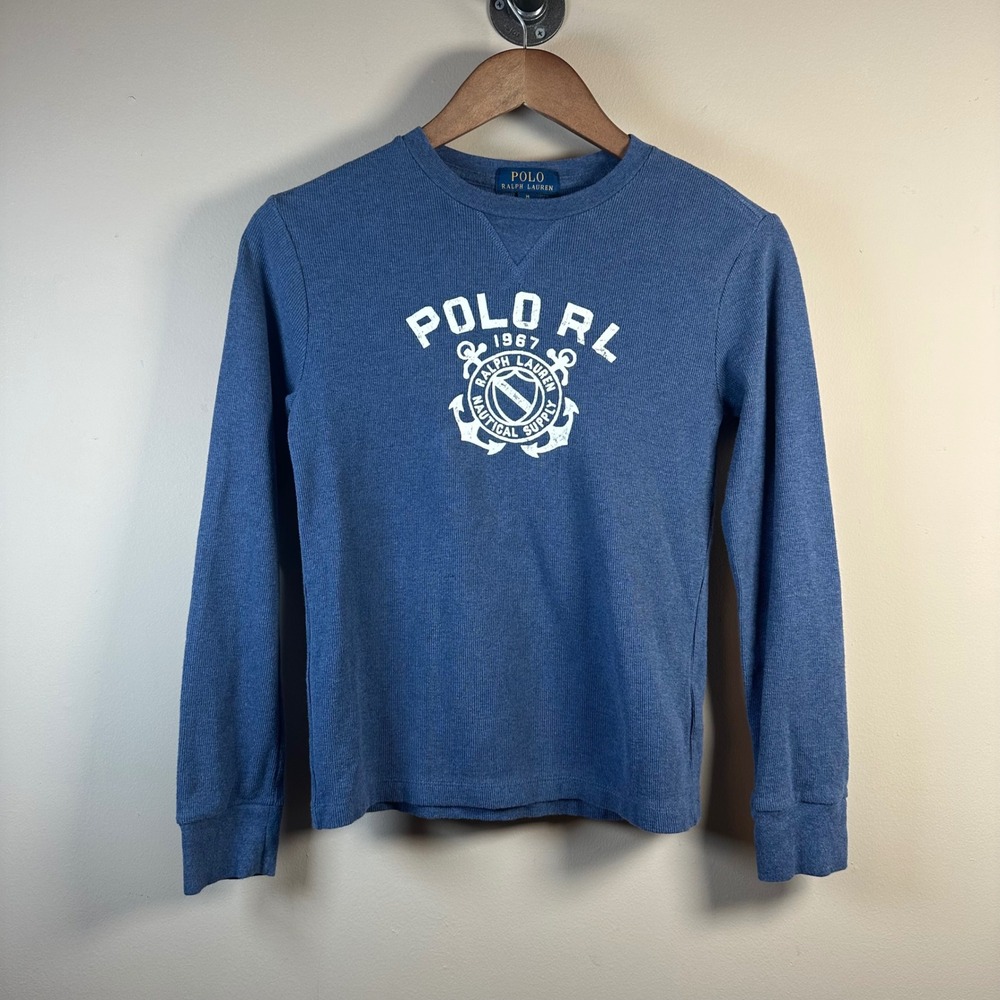Polo Ralph Lauren Boys' Blue‎ Nautical Supply Graphic Long Sleeve Shirt
